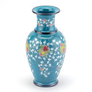 گلدان نیش کاری طرح گل خاتم