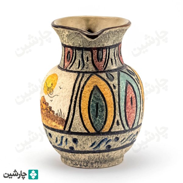 پارچ سفالی طرح بافت - تصویر 2