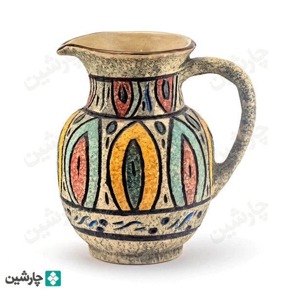 پارچ سفالی طرح بافت - تصویر 3