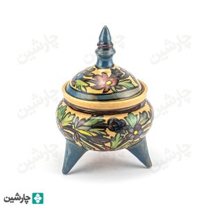 قندان زیر لعابی نقاشی گل مرغ