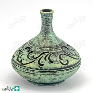 گلدان کنده کاری عدسی لوله بلند