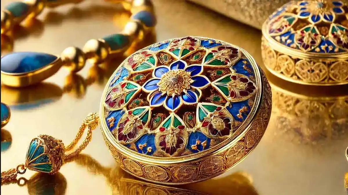 مینای مرصع: تلالو جواهر بر بستر مینا